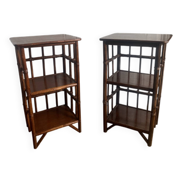 Rattan bedside tables