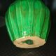 Green ceramic vase with moiré effect, circa 1930