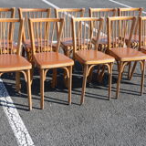 10 Bistro chairs Baumann N ° 12 Brown leatherette