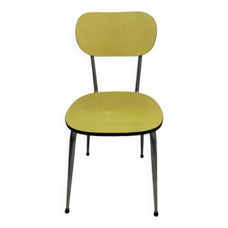 Chaise Formica jaune vintage