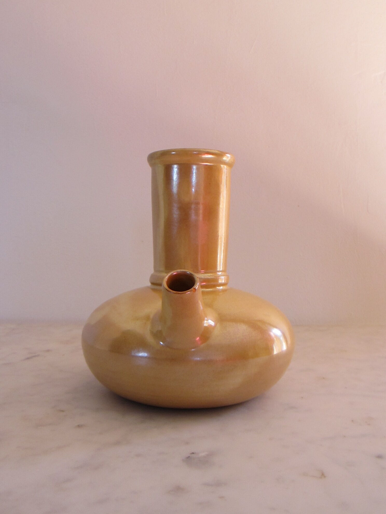 Enamelled terracotta pitcher, from Vallauris.