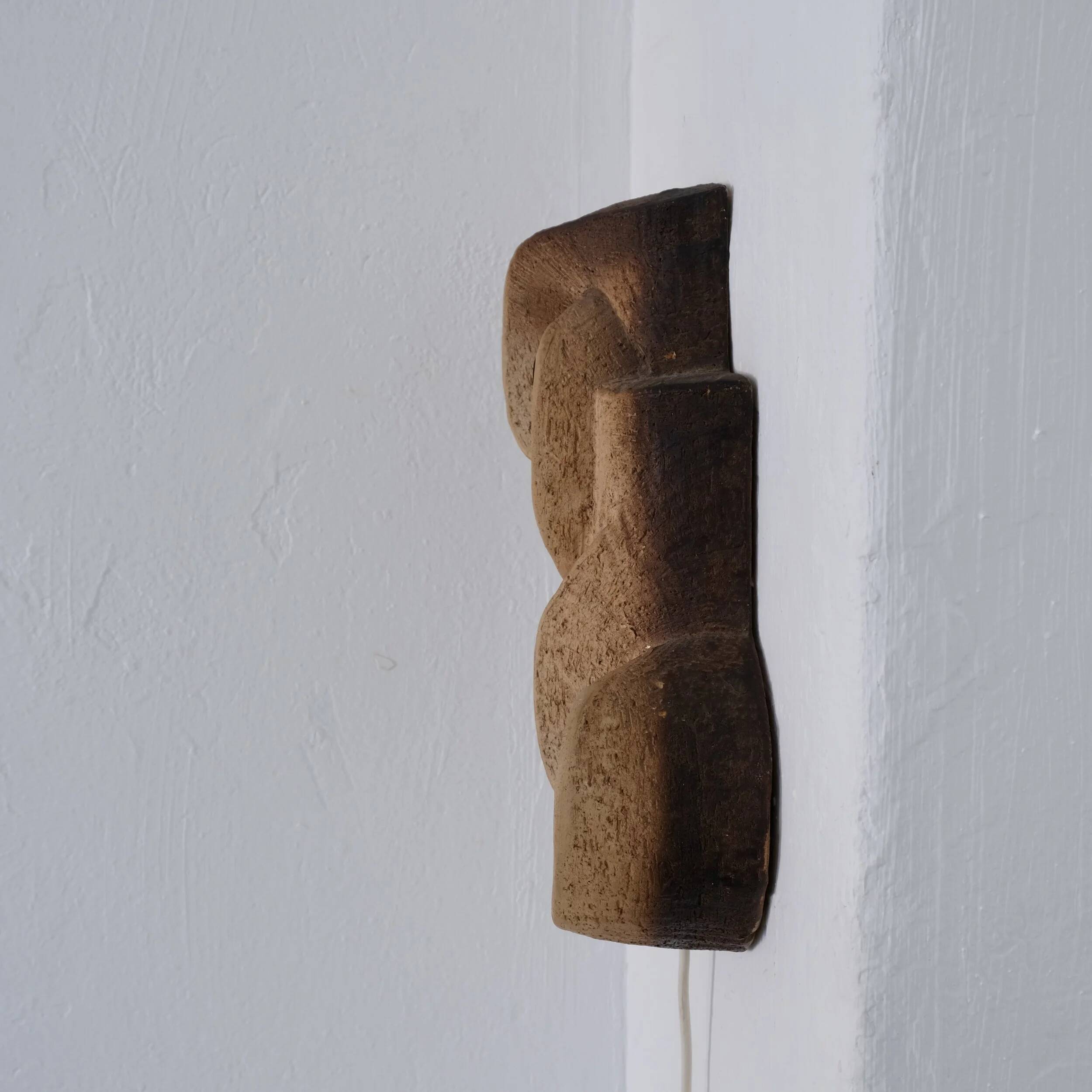 Brutalist ceramic wall sconce | Netherlands | 1960s