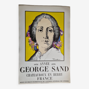 "George Sand" exhibition poster, lithograph after Jean Trousselle, 1976