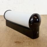 Industrial Brown Bakelite Wall Light with Milk Glass, 1950s