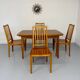Lot de 6 chaises en hêtre massif vintage bois bicolore design annee 60