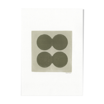 Painting on paper, monotype dated and signed illustration M156