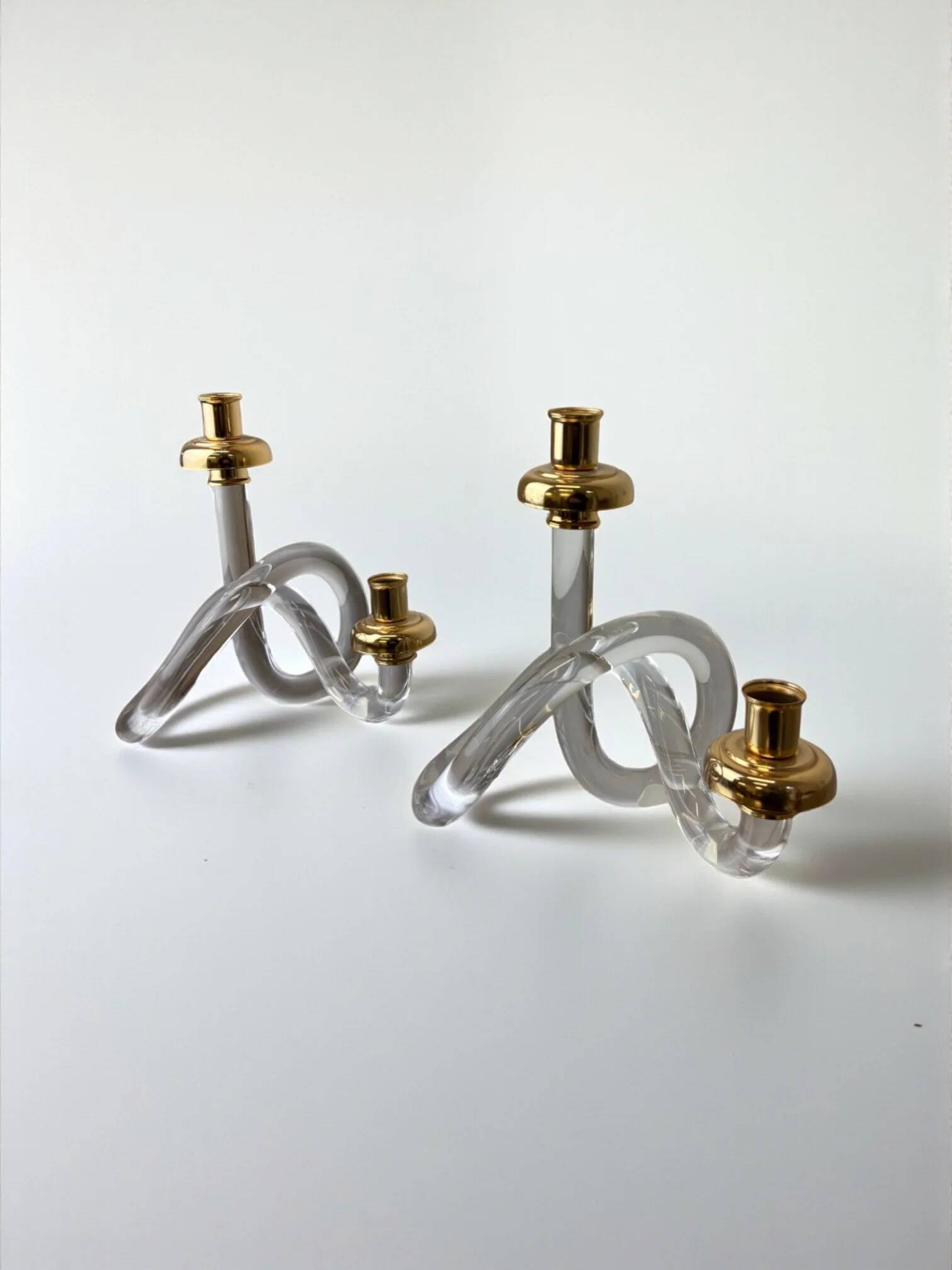 Pair of pretzel candlesticks by Dorothy Thorpe, circa 1970