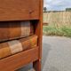 Pair of brutalist pine armchairs circa 1960