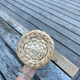 Bottle in wicker glass scoubidou