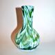 Murano? Modernist green filigree blown glass vase 1960