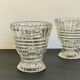Paire vases géométriques semi-cristal vintage