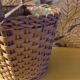 Woven wicker bottle basket. Flower Power. Very good condition.
