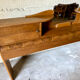 Superb antique/vintage headboard (Art Deco style) walnut burl.