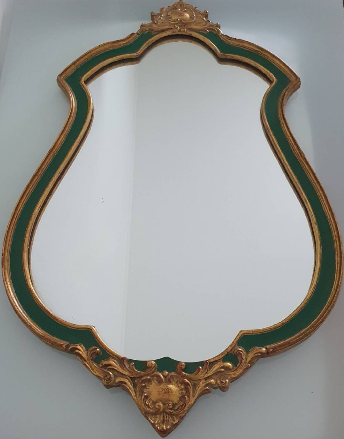 Gold leaf gilded wooden mirror