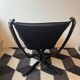 "Lounge chair 'Falcon' in black leather by Sigurd Ressel, Norway"