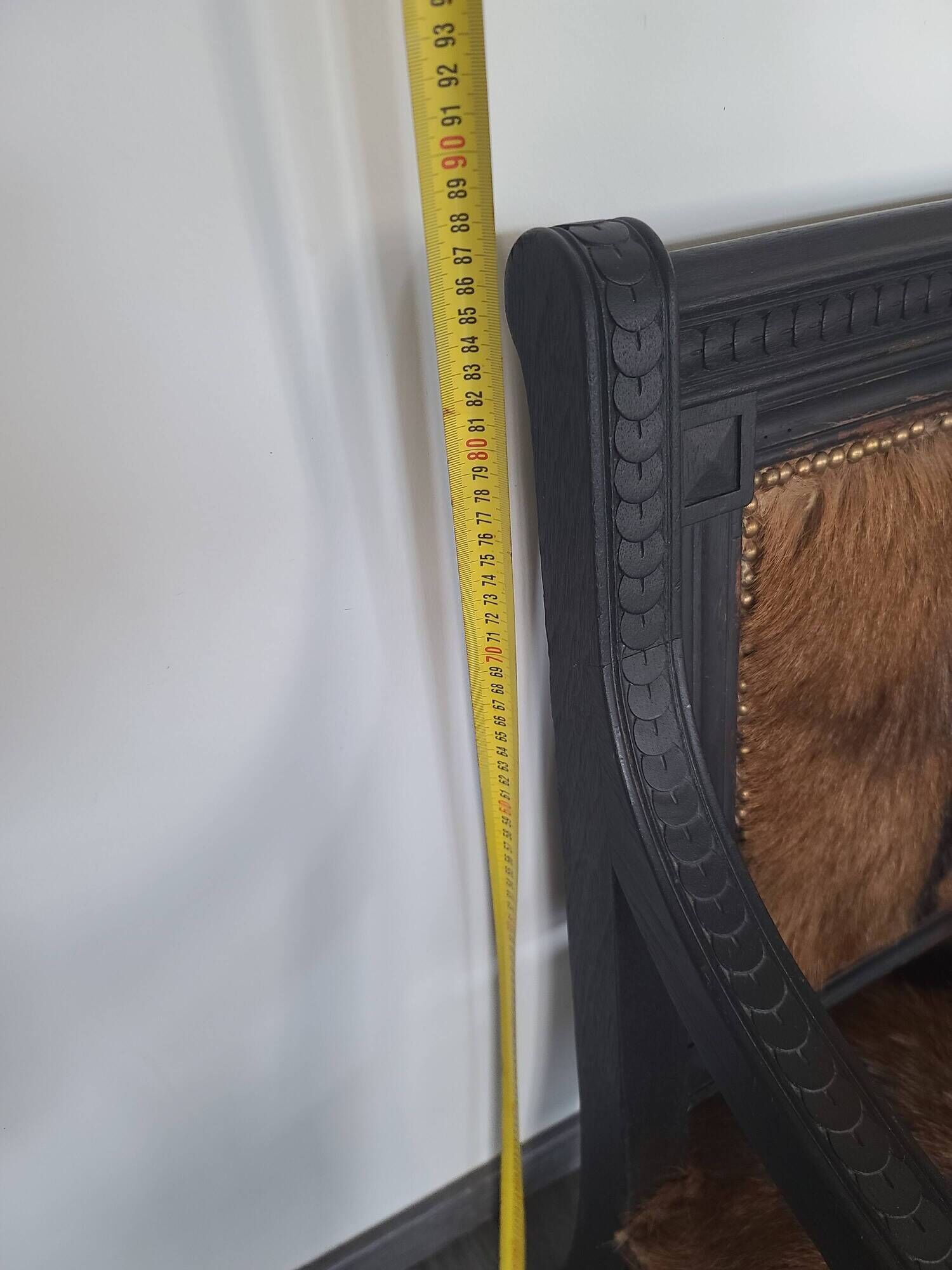 Louis XVI style Jacob armchair in genuine goatskin