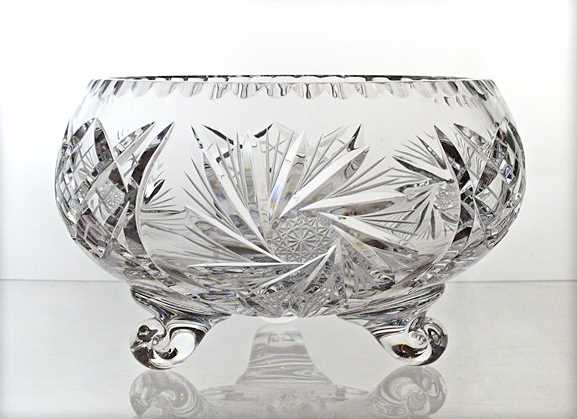Bohemian crystal cup on feet