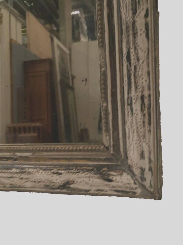 Miroir Louis Philippe en bois et stuc patiné XIX siècle