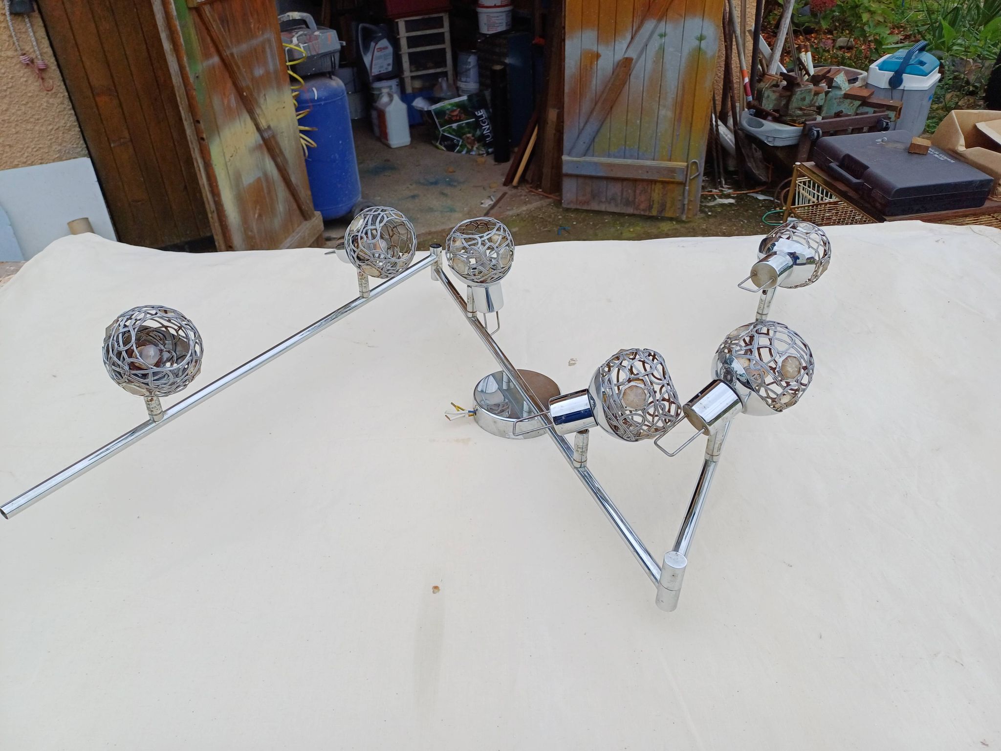 Vintage Chrome Pendant Light