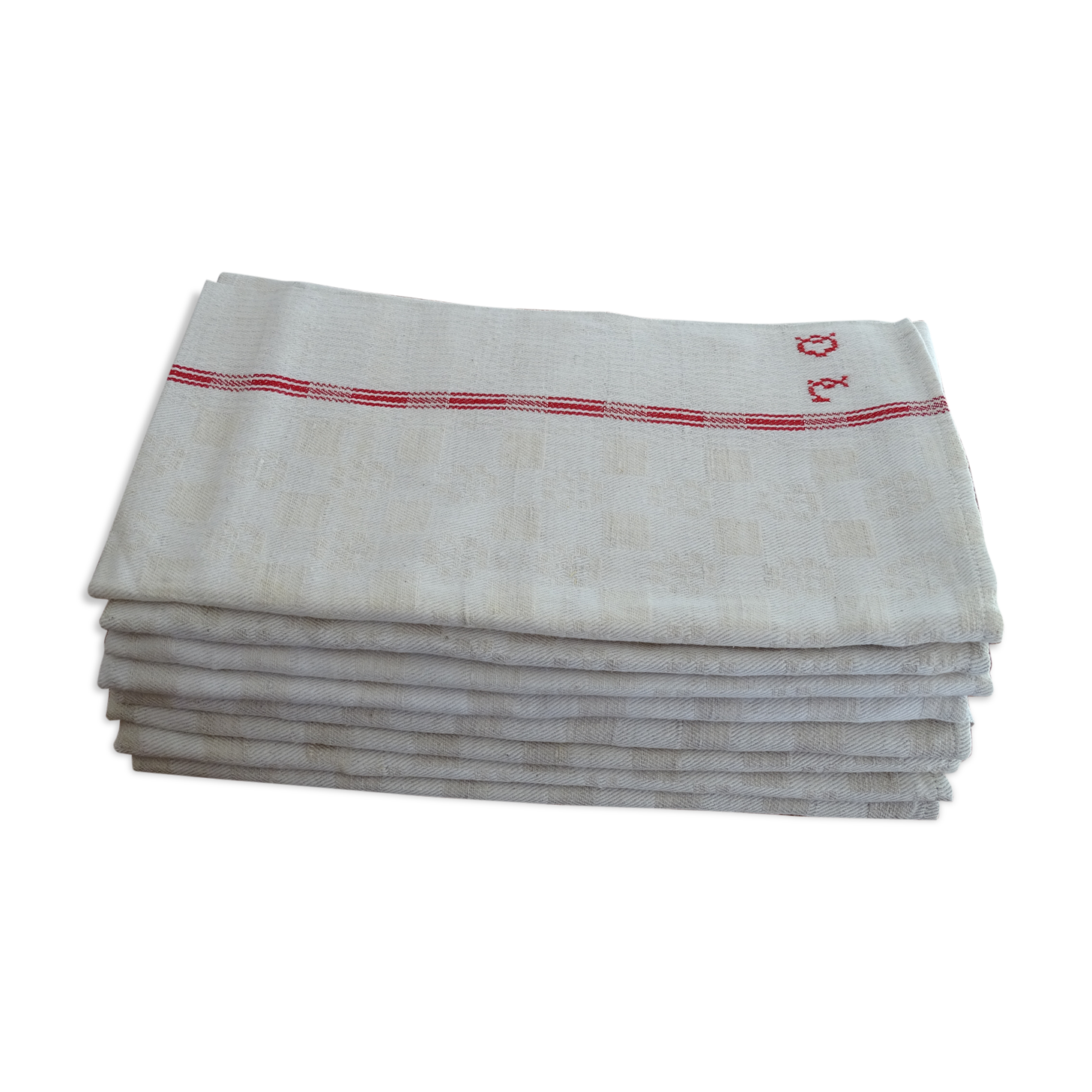 Lot of 7 flax flax towels monogrammed monogrammed DL