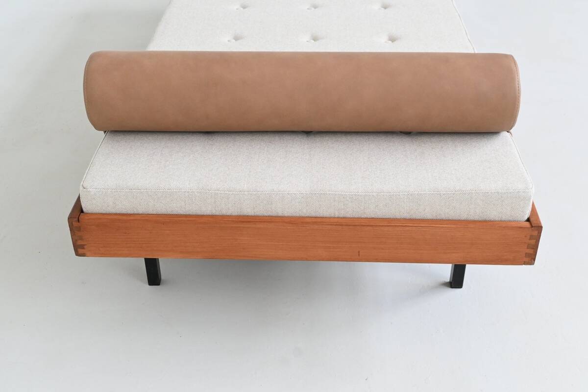 Dutch daybed in teak, metal and wool, mid-century, The Netherlands, 1960