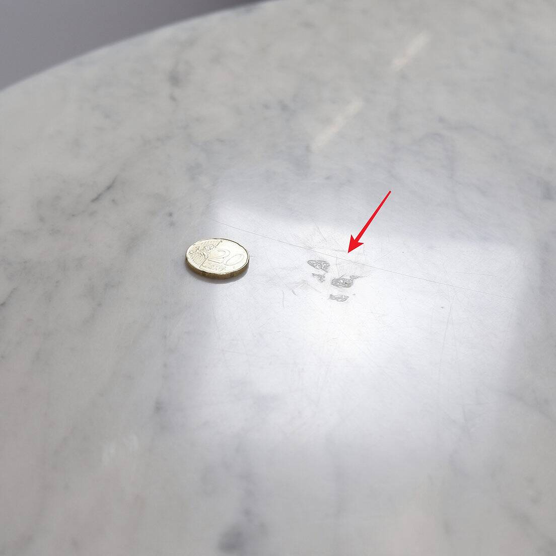 Round marble dining table, 1970 - Ø113cm