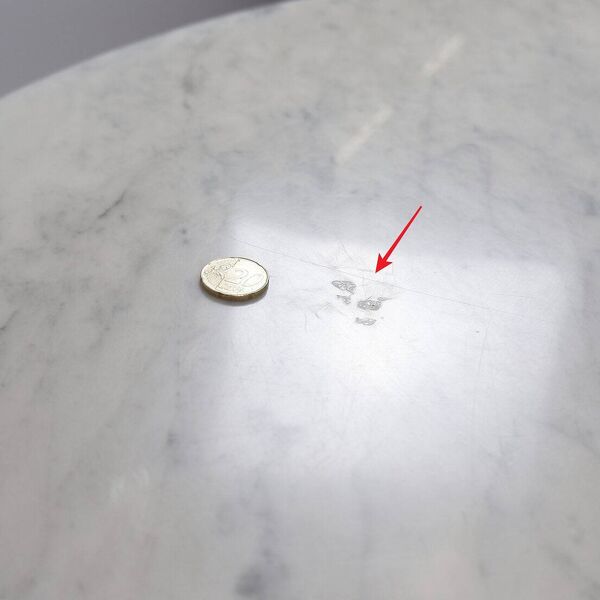 Table de salle à manger ronde en marbre, 1970 - Ø113cm