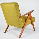 Fauteuil des années 60 Compas, restauré, moutard jaune