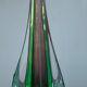 Green and red glass soliflore Sommerso Murano vase 1970
