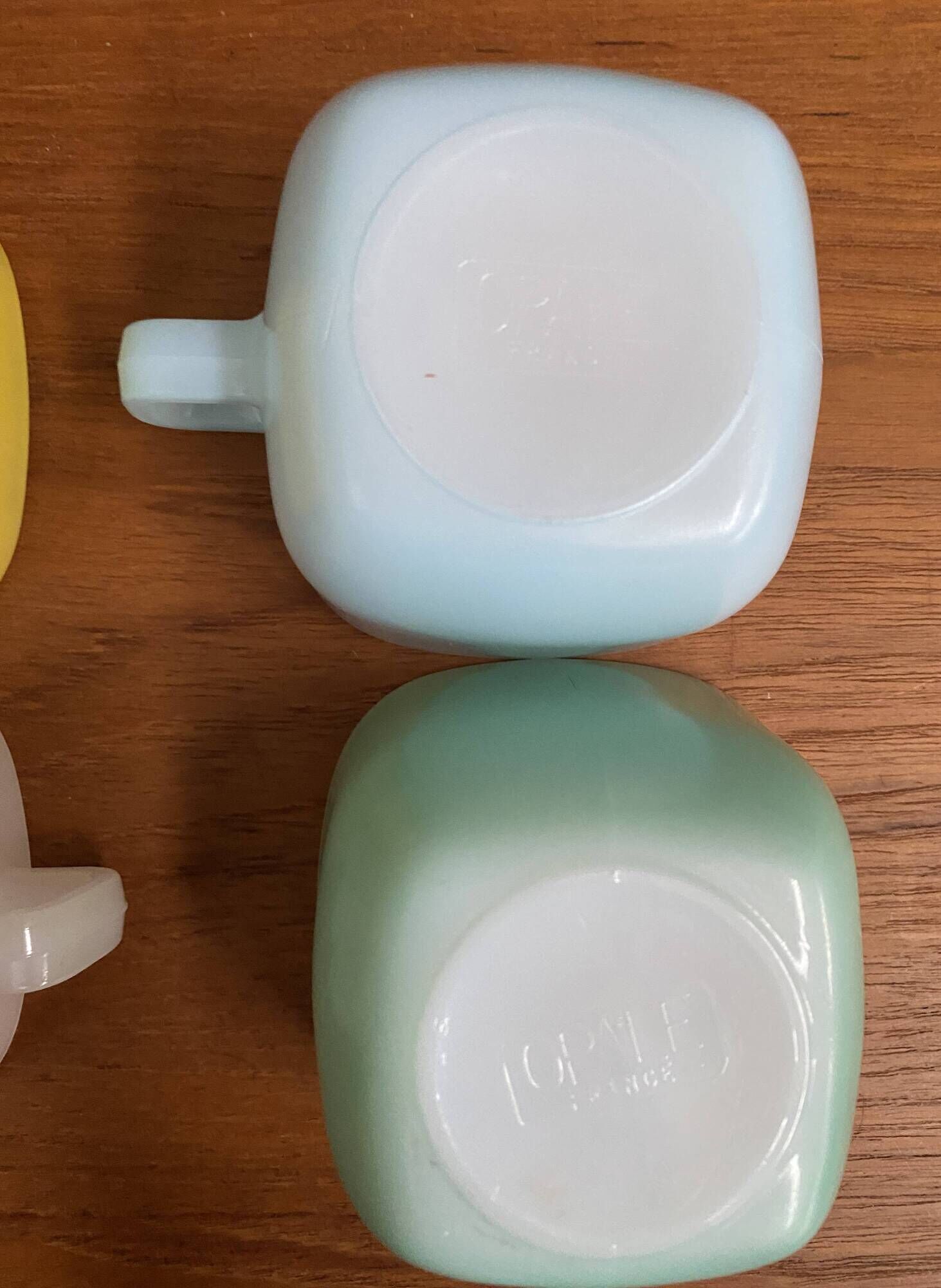 Set of 6 colorful glases / cups by Opale 1960s