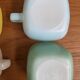 Set of 6 colorful glases / cups by Opale 1960s