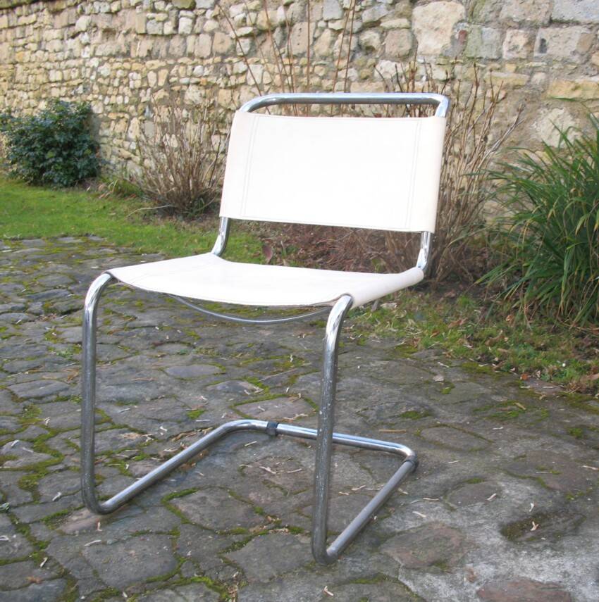 Vintage Bauhaus cantilever chair in chrome tubular steel "Breuer style",