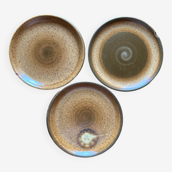 Handmade antique stoneware plates