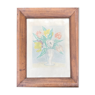 Painting watercolor still life with flowers Matisse, Dufy early twentieth century