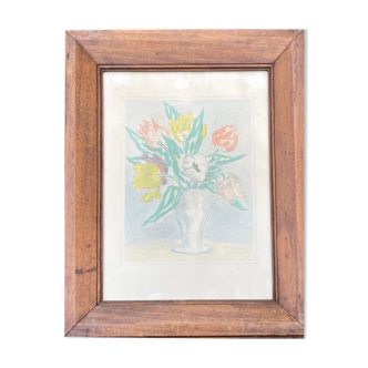 Tableau peinture aquarelle nature morte aux fleurs Matisse, Dufy début XXe