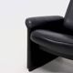 DS50 black leather lounge chair by De Sede Switzerland 1980s
