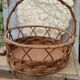 Panier vintage en bois et rotin