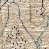 Moroccan Berber carpet Azilal with blue and green motifs 2,45x1,48m