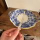 Blue faience shower footrest Bryonia H&C 19th Century Art Nouveau Hache Vierzon