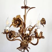Hollywood Regency Roses kroonluchter, Verguld, Drie Armen, Italie