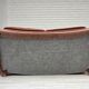 1970s, Danish 2-seater sofa, salmon pink furniture velour, beech wood.