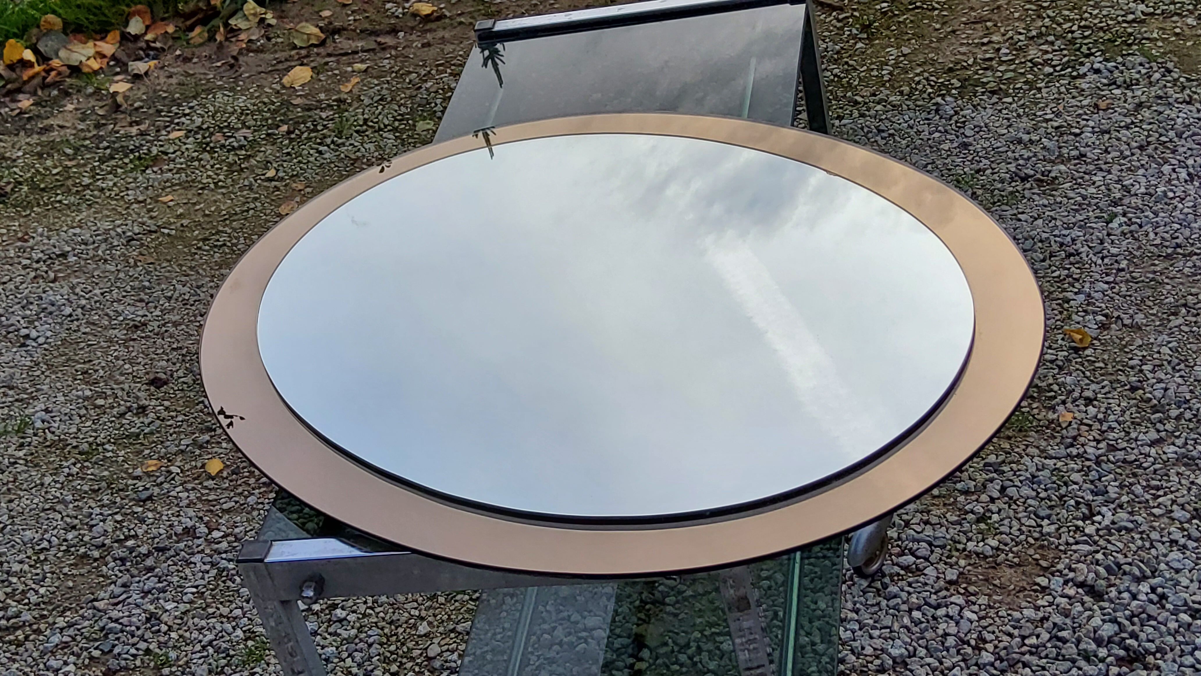 Antonio Lupi oval mirror from the 70s-80s 2 tains, 69x55 cm