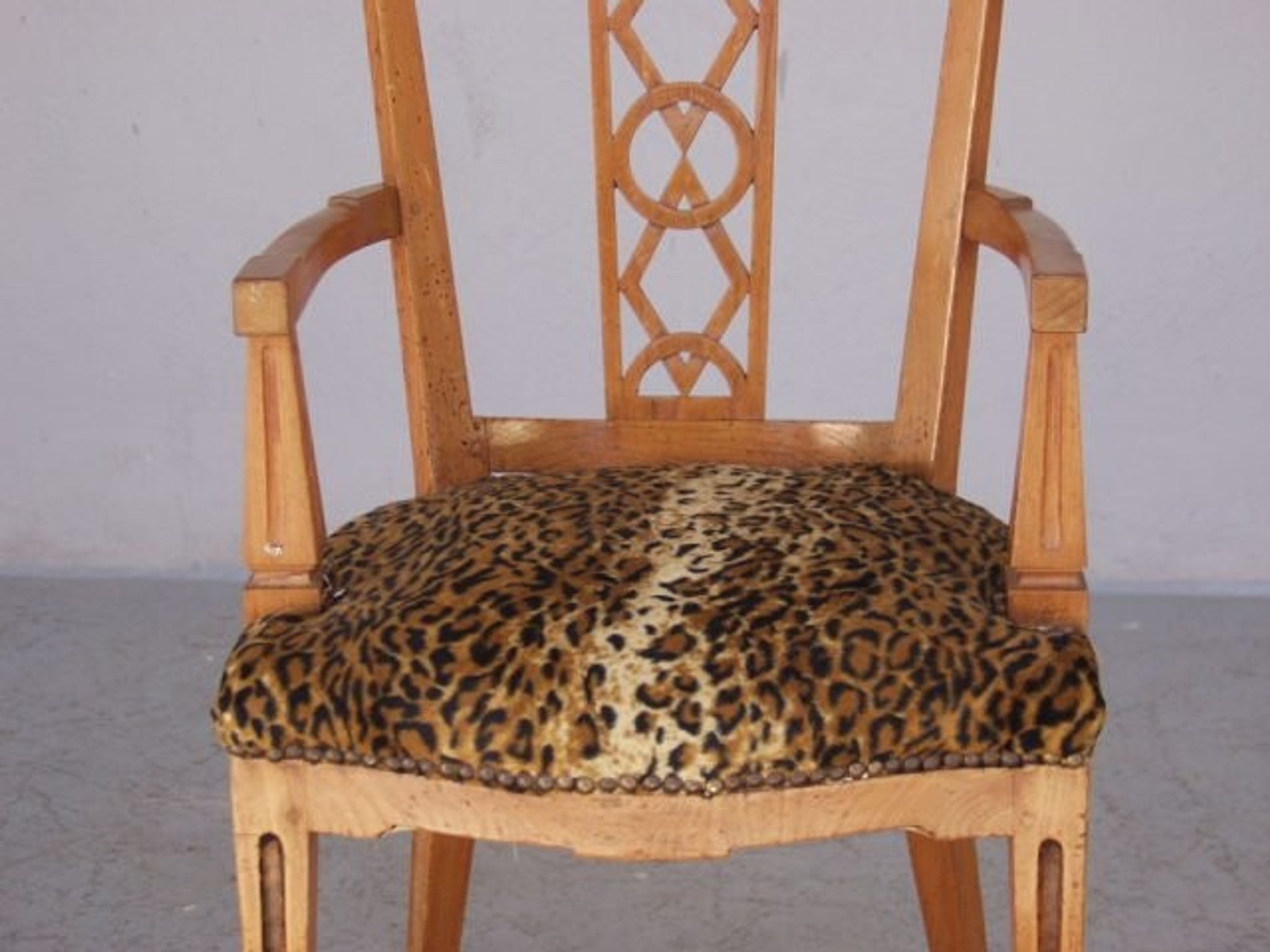 Fauteuil de bureau louis XVI en merisier