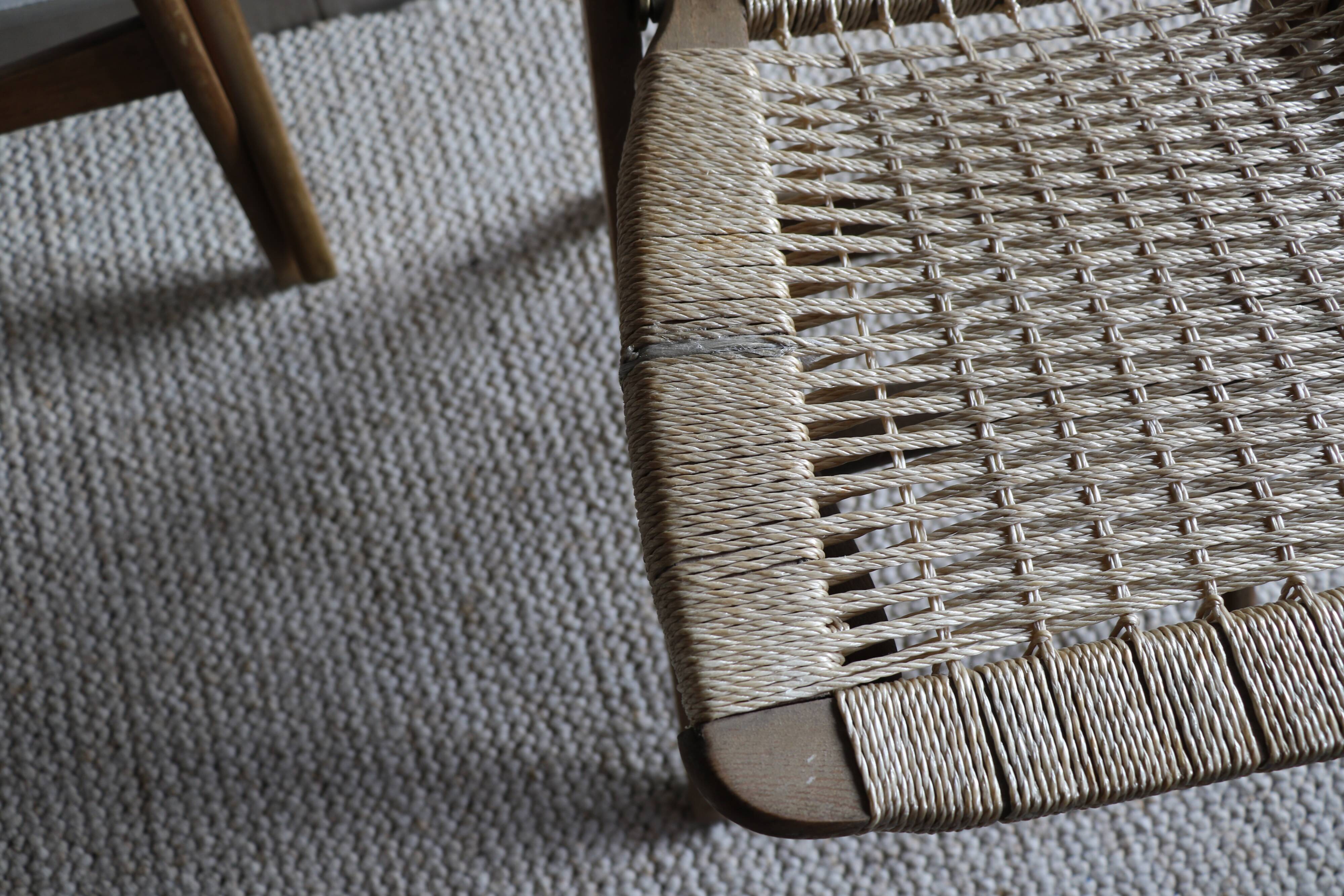 Danish style wooden chairs and braided rope