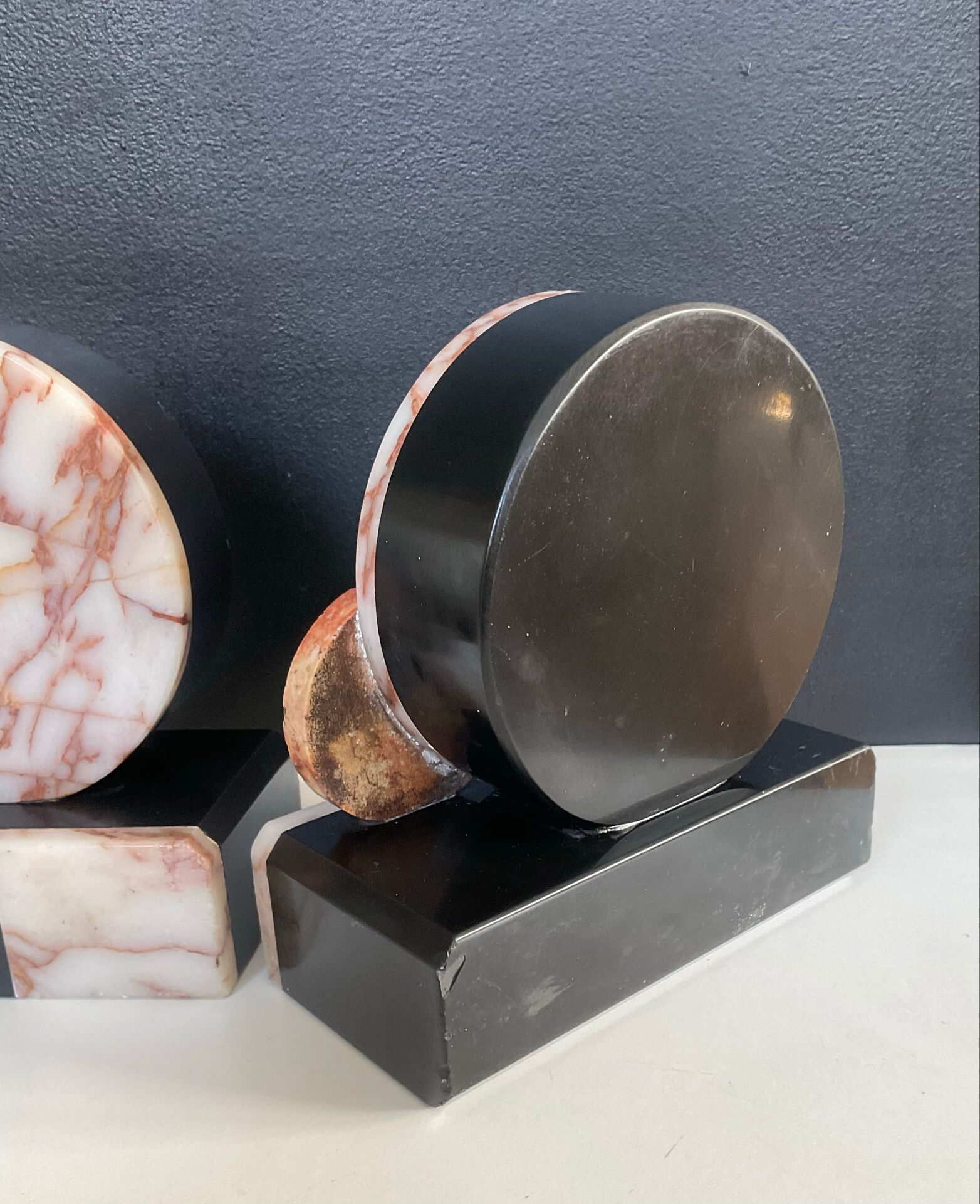 Art Deco marble bookends