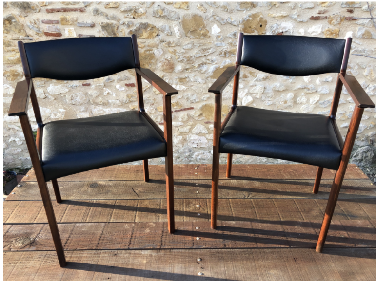 Pair of Scandinavian rosewood armchairs by SAX circa 60