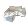 Natuzzi 3/4-seater white leather sofa