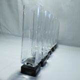 6 vintage square-stemmed glasses