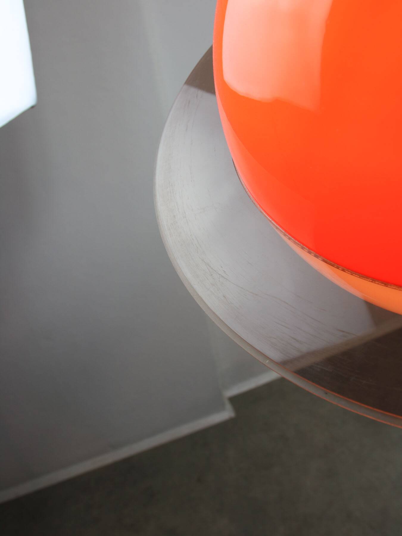 Italian Orange Space Age Saturn Lamp, 70s