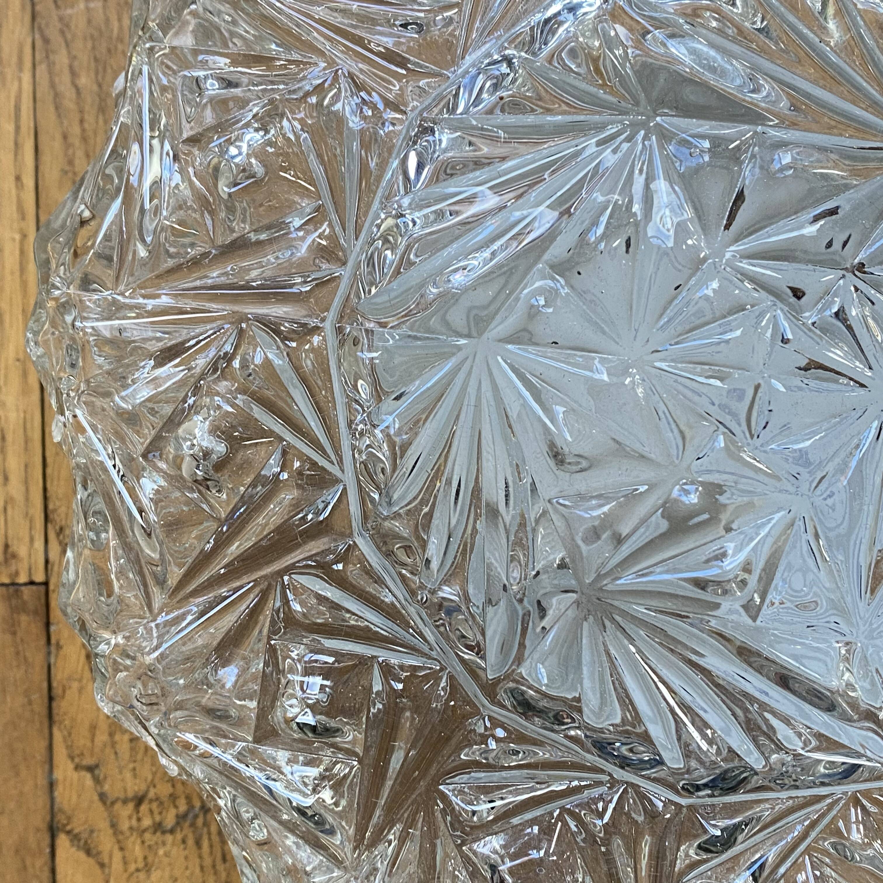 Vintage wall light in antique glass, round ceiling light 22 cm